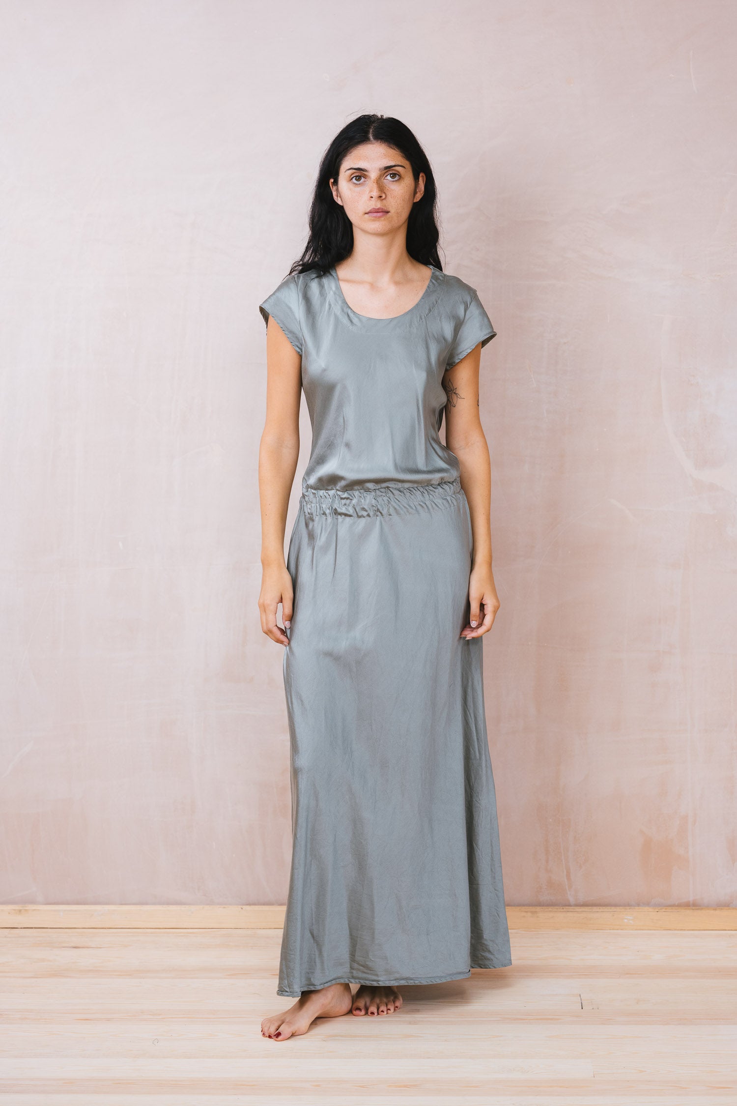 bias cut dress silk cotton satin