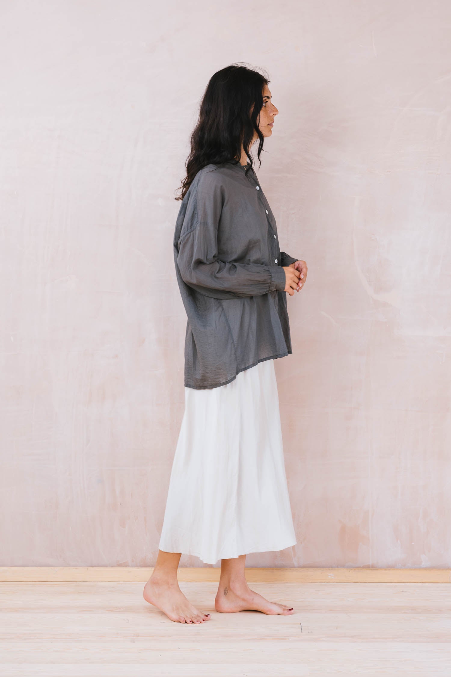 button thru shirt cotton voile