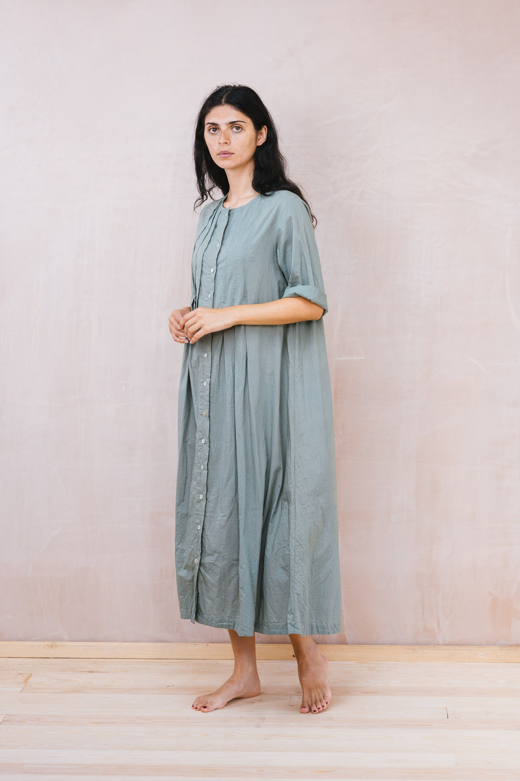 pleat dress cambric