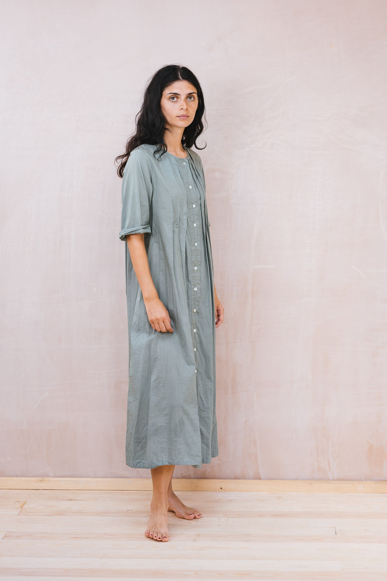 pleat dress cambric