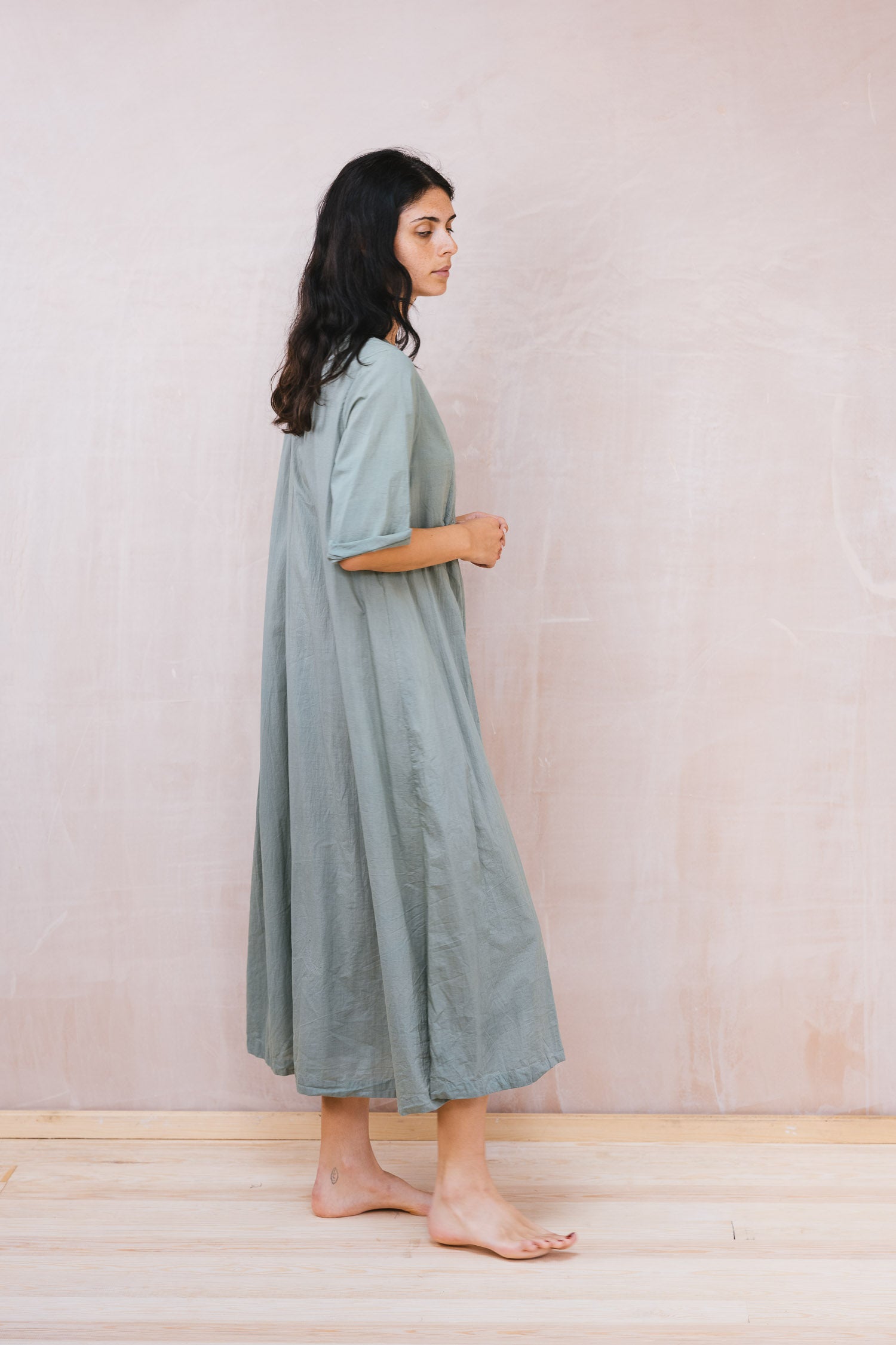pleat dress cambric