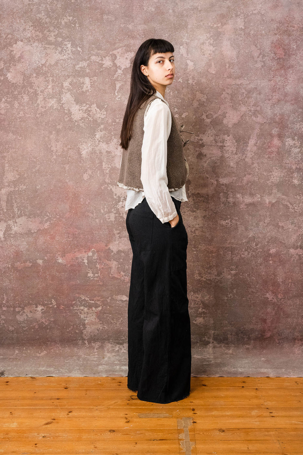 flare pants cotton twill
