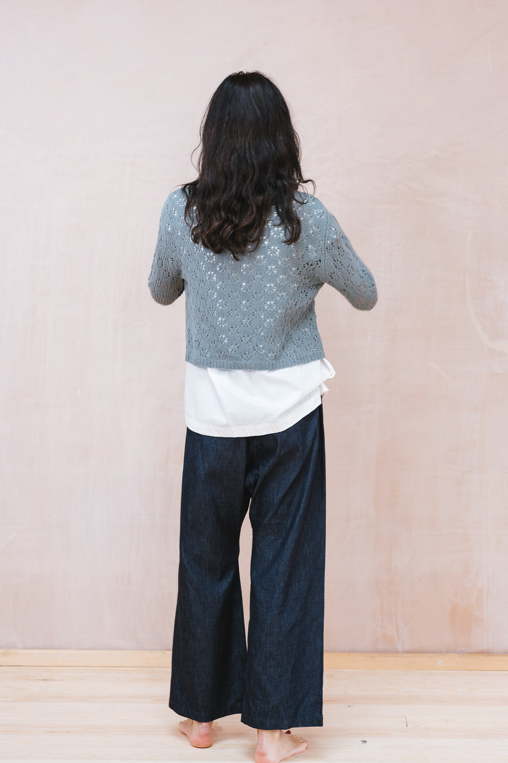 nickel cardigan lacey cotton cashmere