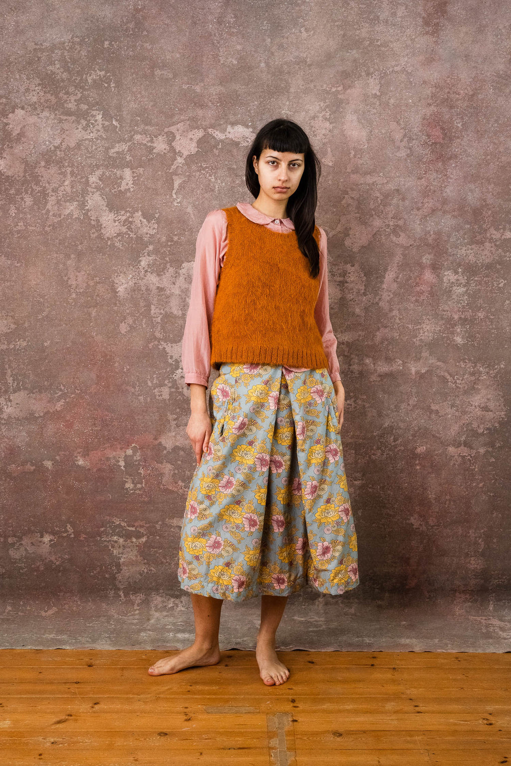 rowan skirt silk cotton print