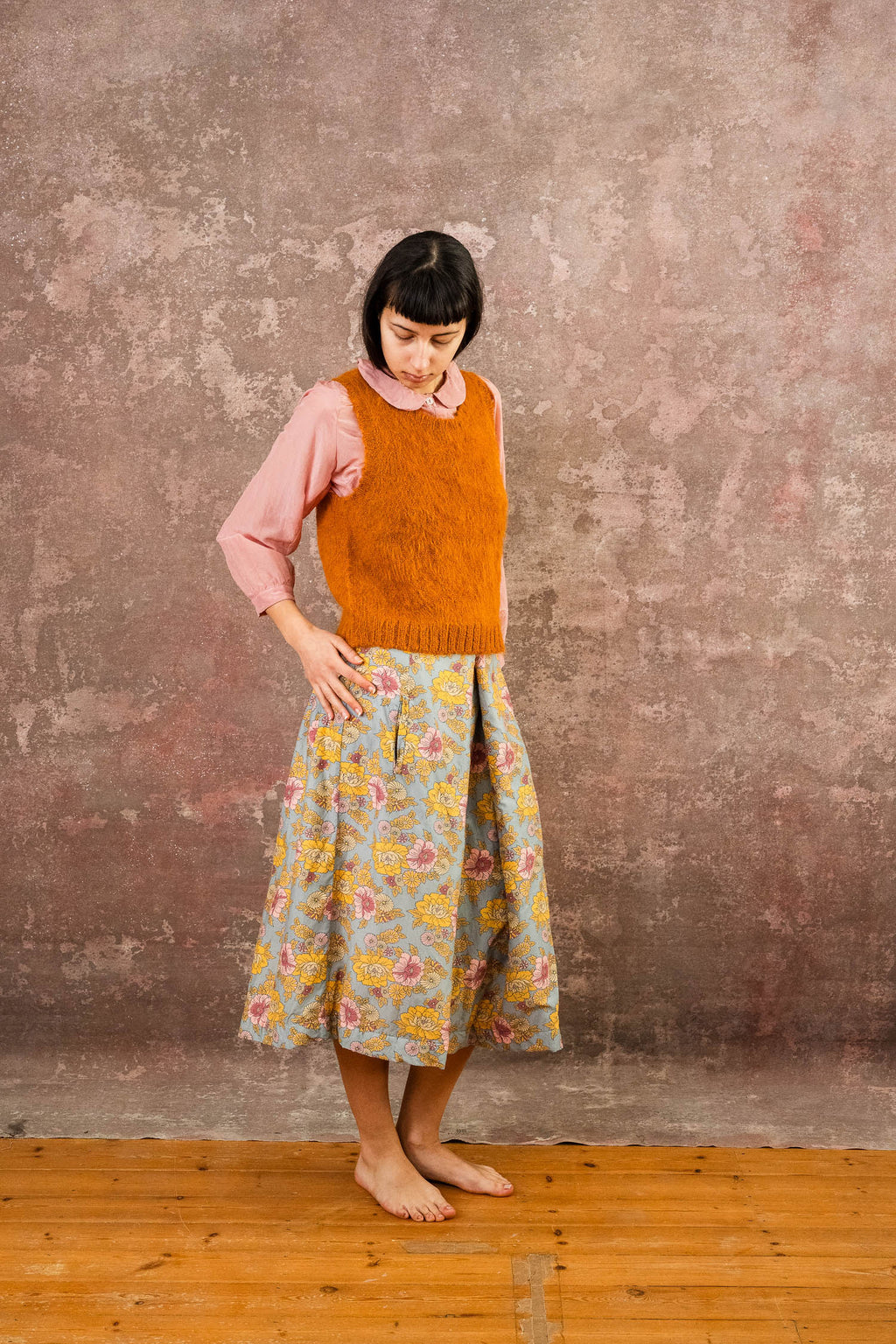 rowan skirt silk cotton print