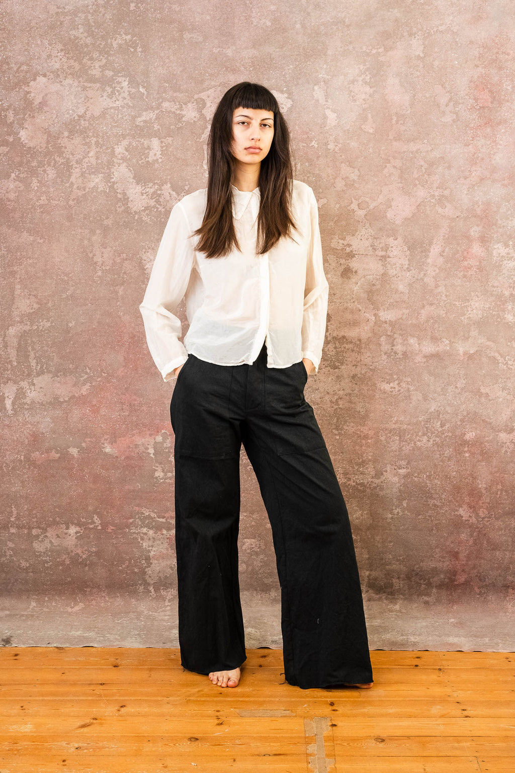 secret button shirt silk cotton voile
