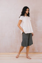 smock top silk cotton satin