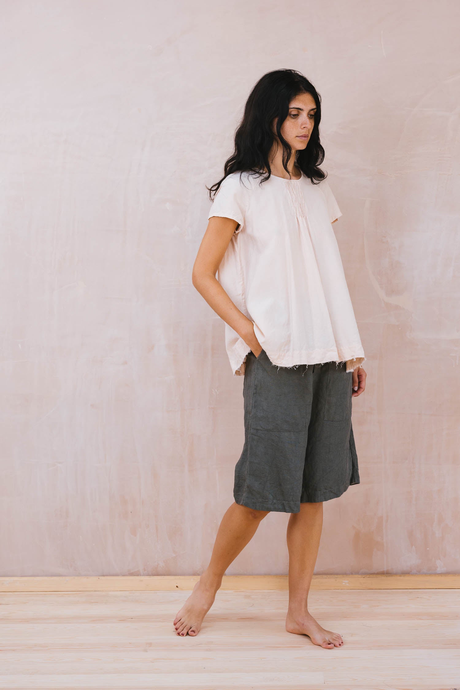 smock top silk cotton satin