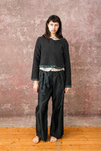 wide leg japan pants silk cotton satin