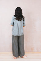 sunny shirt long silk cotton satin
