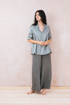sunny shirt long silk cotton satin