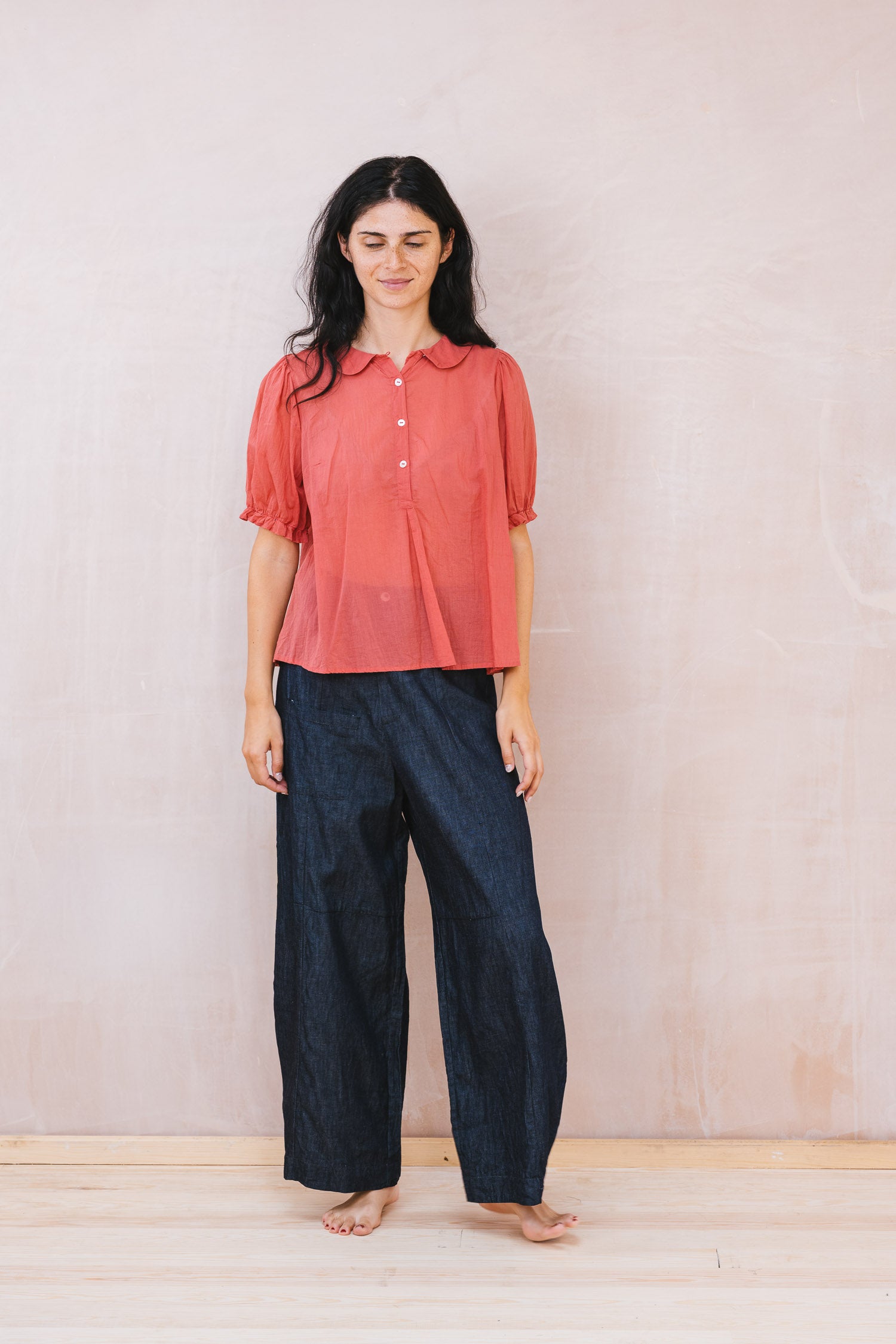 tailored line pants denim