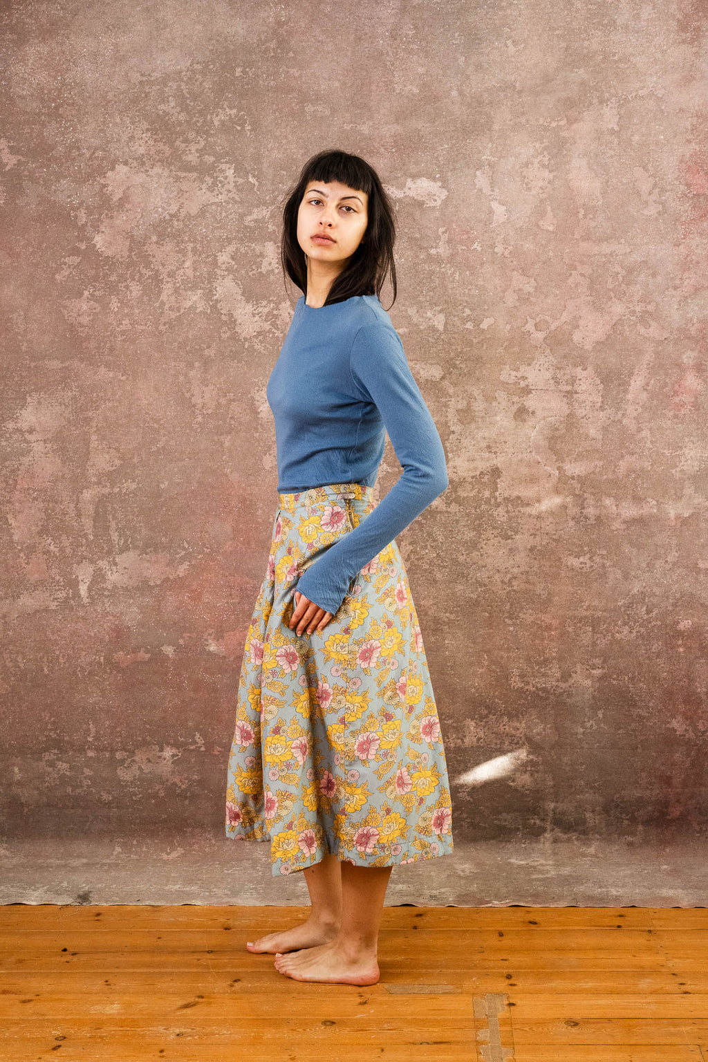 rowan skirt silk cotton print
