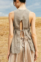 sale apron blouse linen chambray