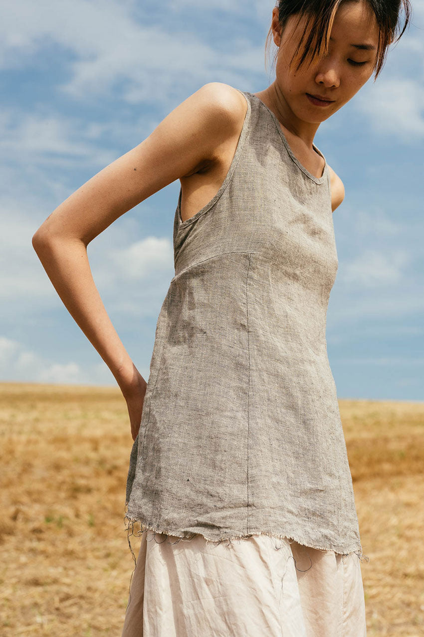 sale apron blouse linen chambray