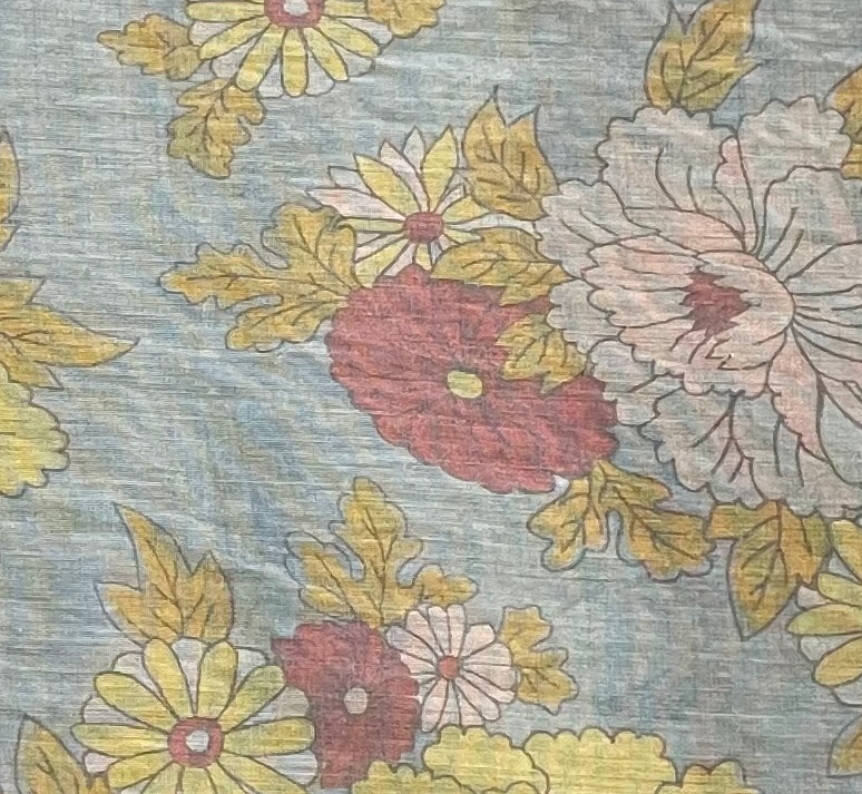 frill front party shirt silk cotton voile print