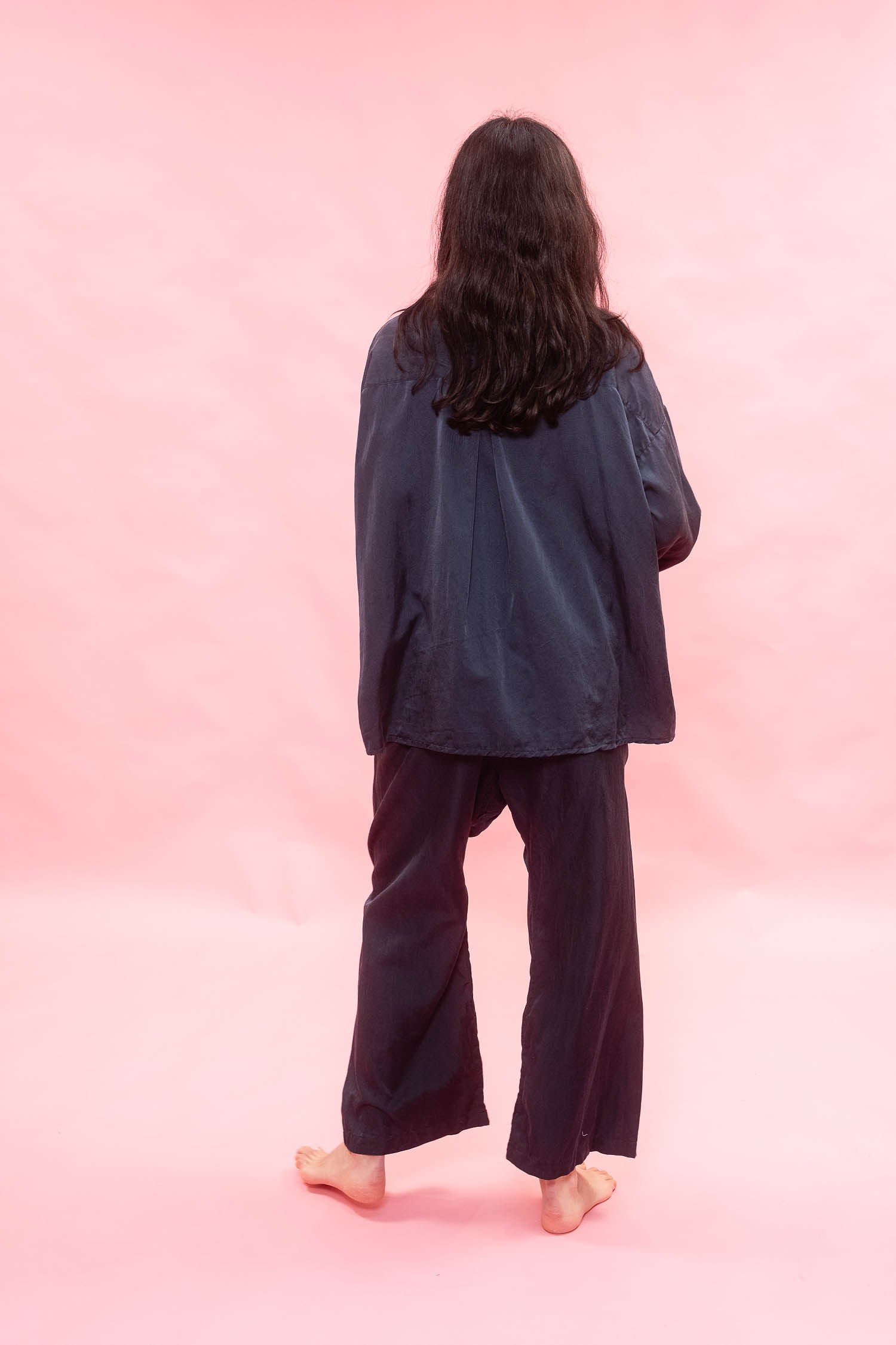button thru shirt silk cotton satin