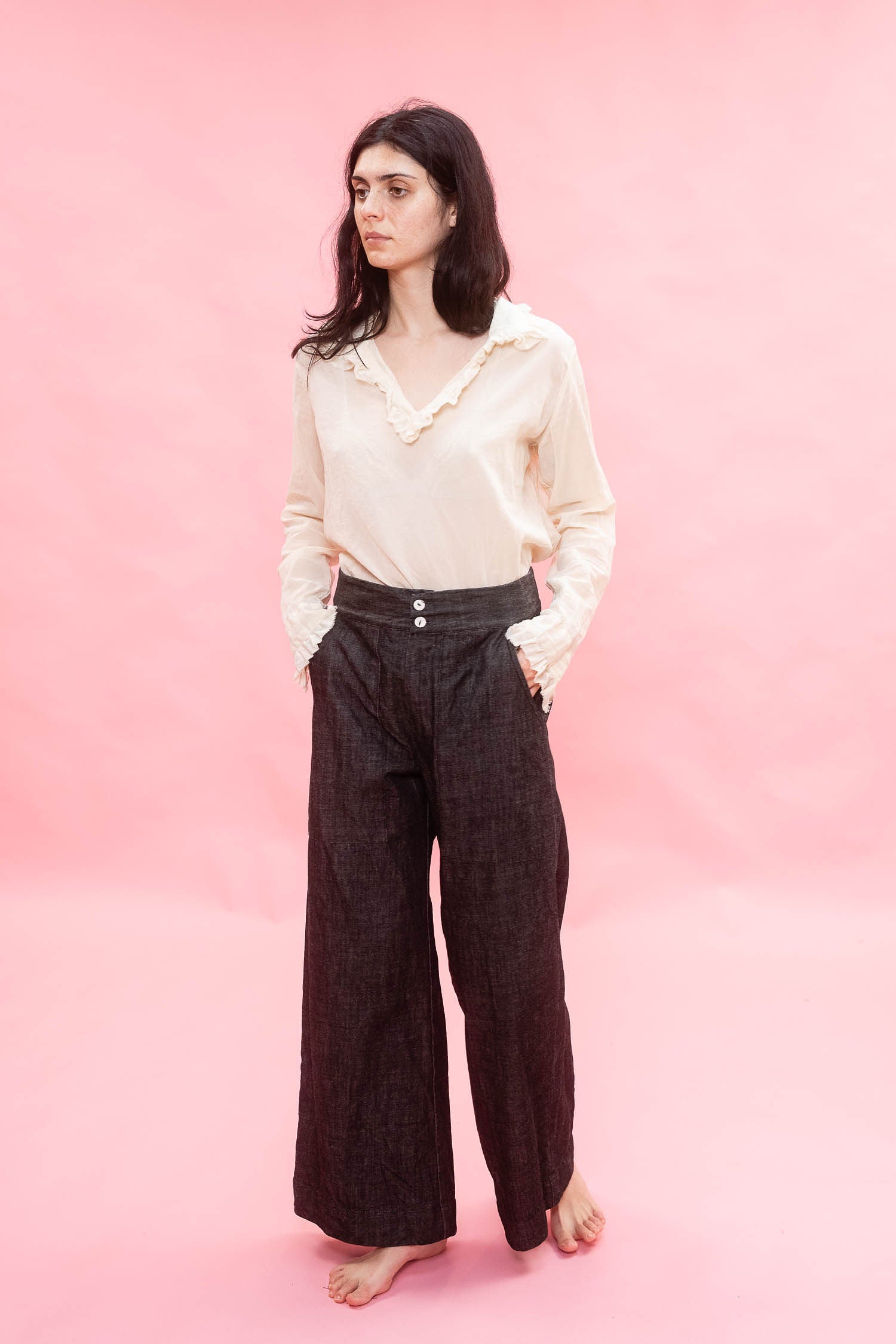 AW26 BL 617 frill blouse cotton organdy