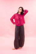 AW26 BL1070 frill front party shirt cotton organdy