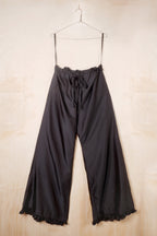 wide leg frill hem pants