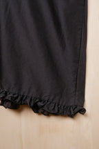 wide leg frill hem pants
