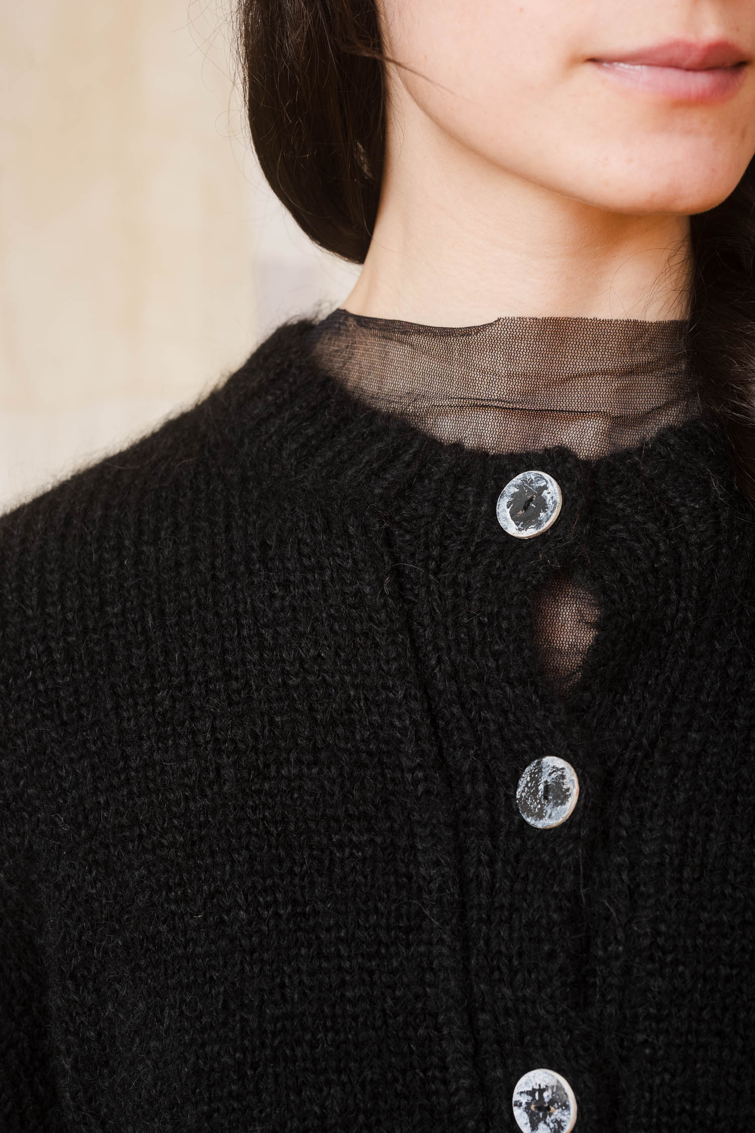fluffy alpaca nickel cardi