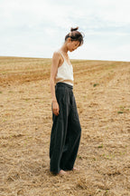 sale flare trousers linen