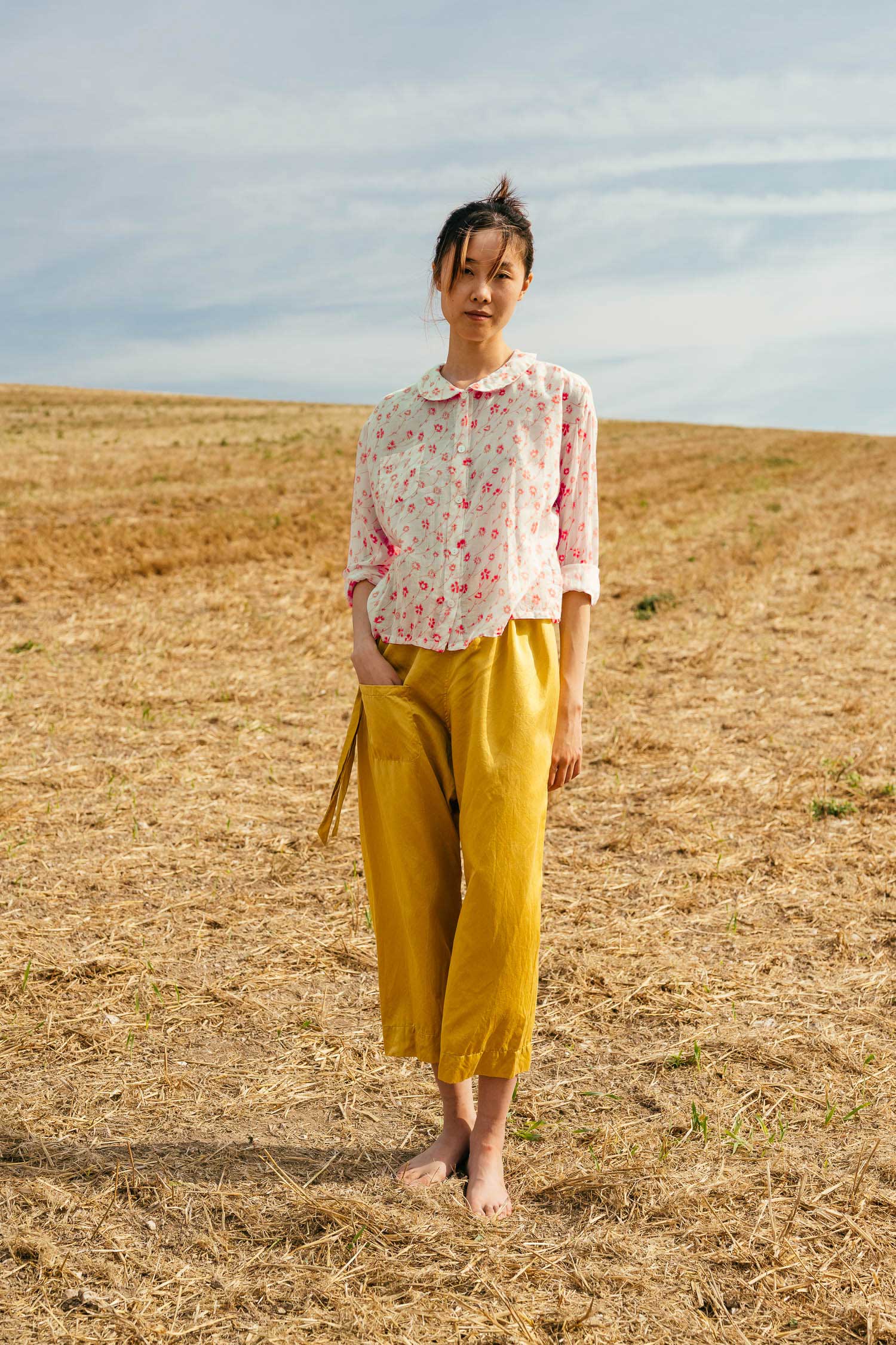 sale round collar shirt print