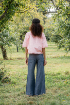 sale flare pants linen denim