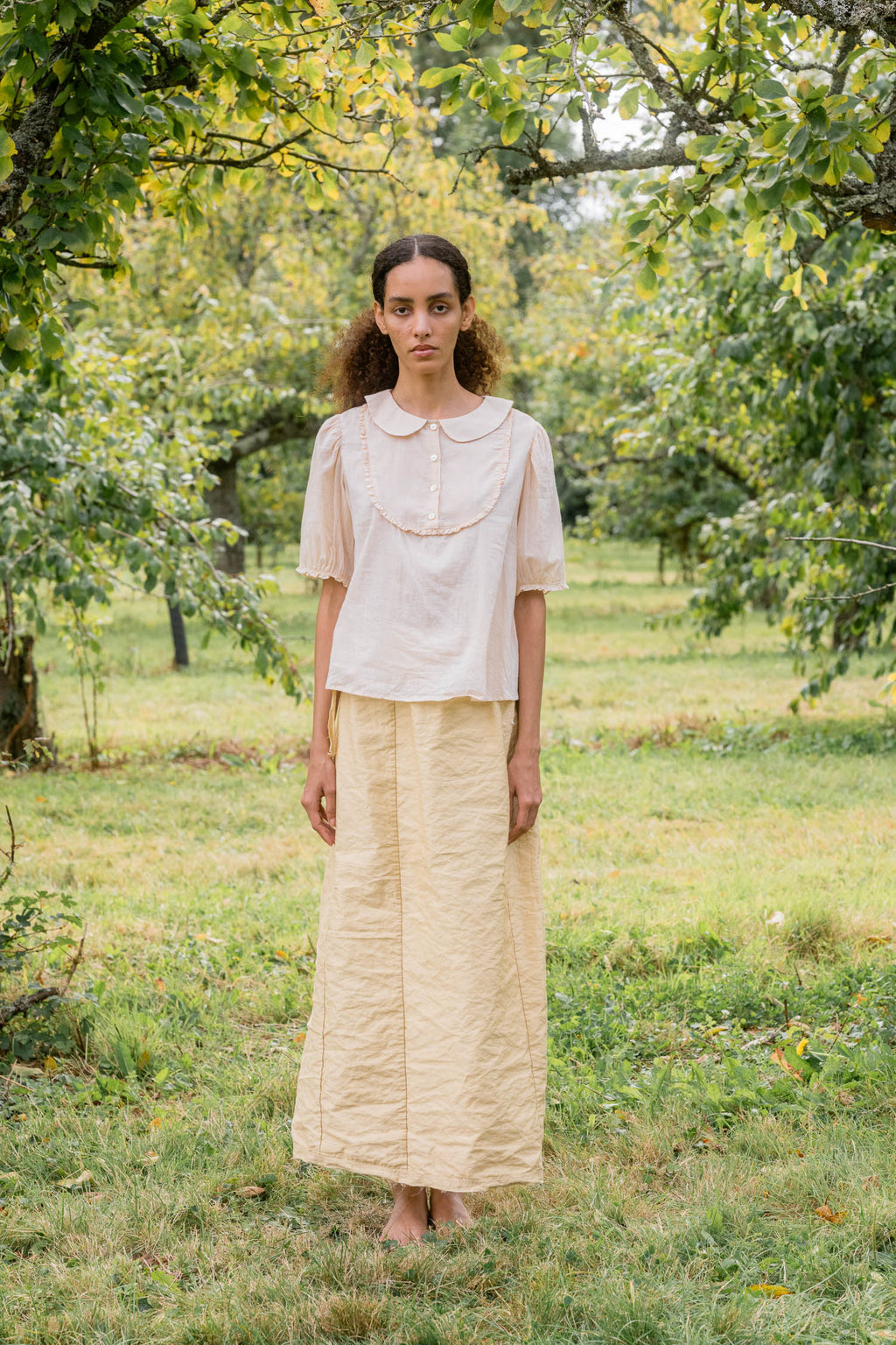 sale frill yoke blouse cotton voile