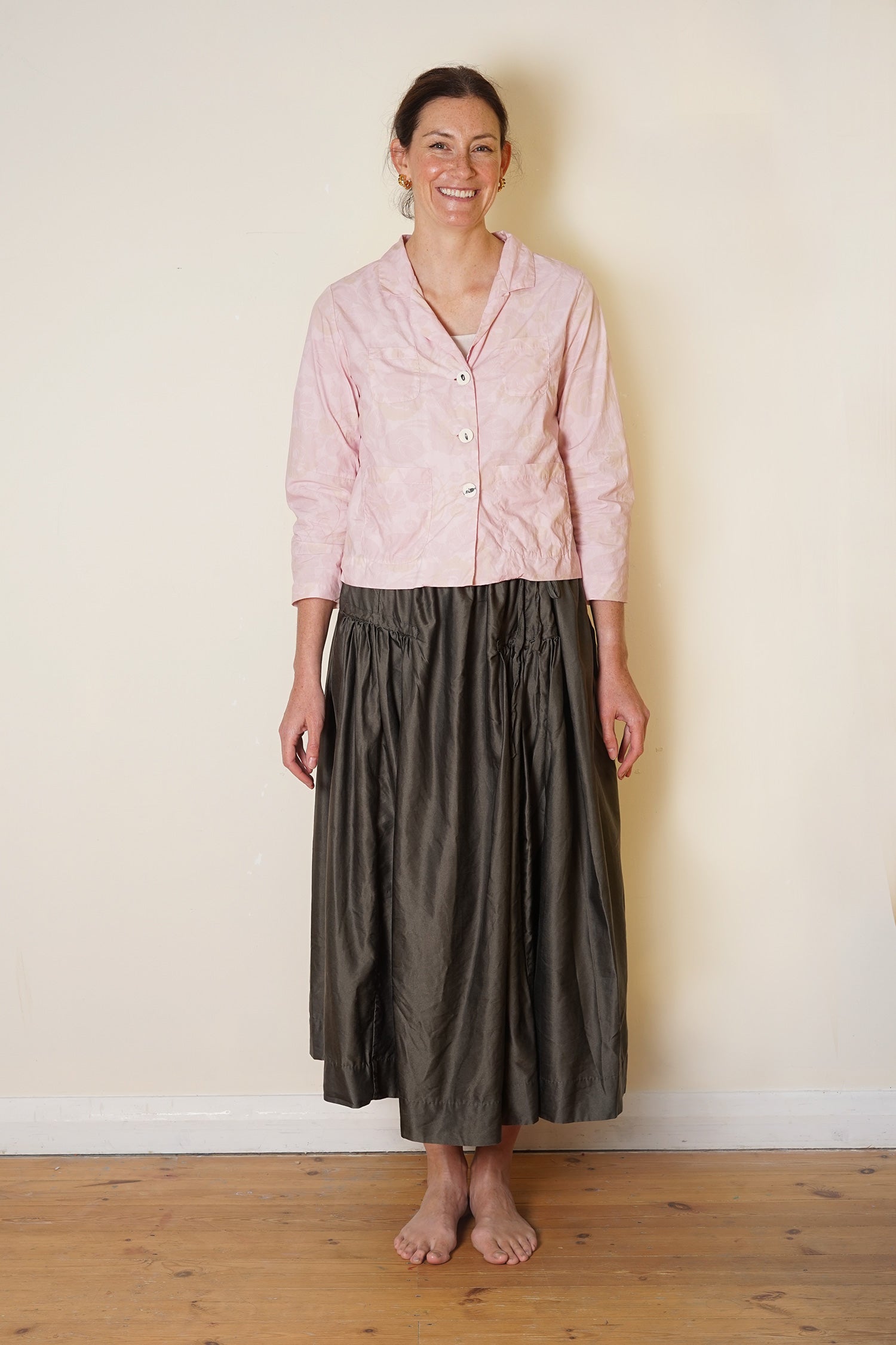 stanley jacket rose print cotton poplin