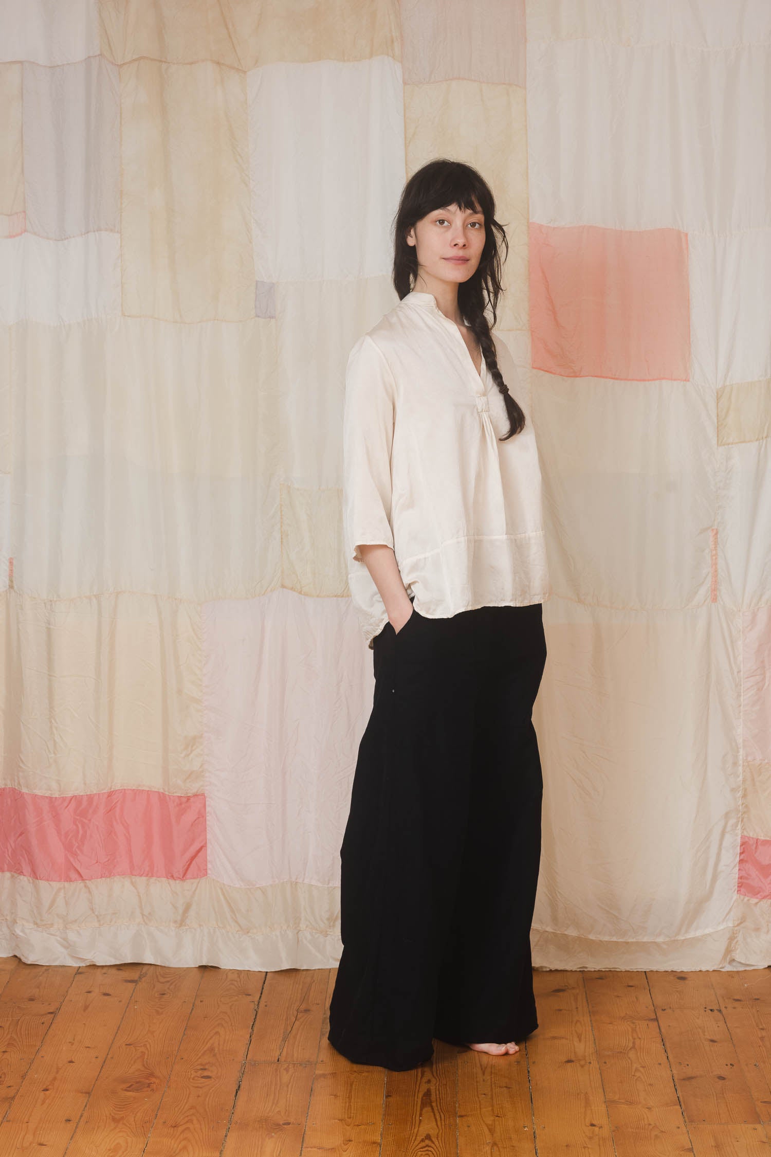 sale sunny shirt long silk cotton satin