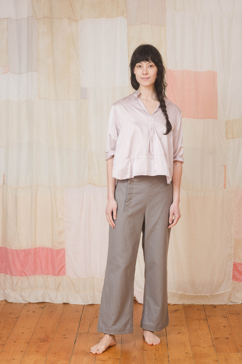 sale sunny shirt silk cotton satin