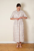 uniform dress rose print cotton poplin