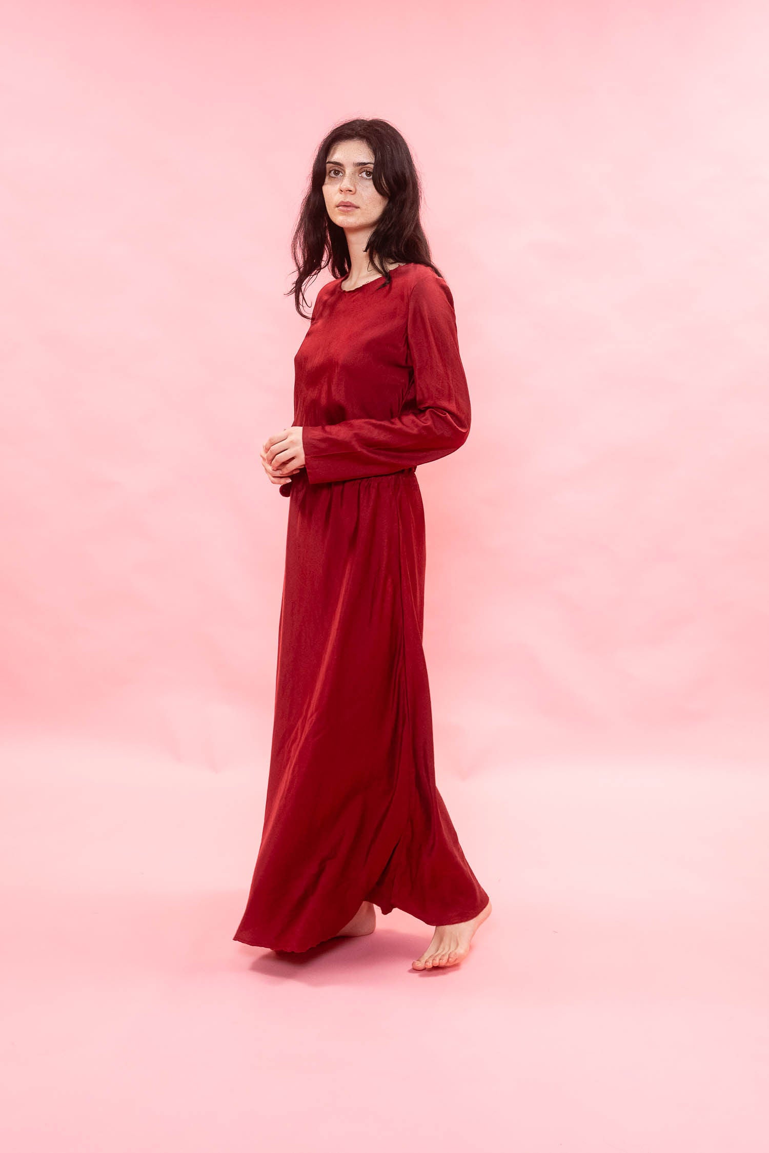 AW26 DR 1059 winter bias dress silk cotton satin