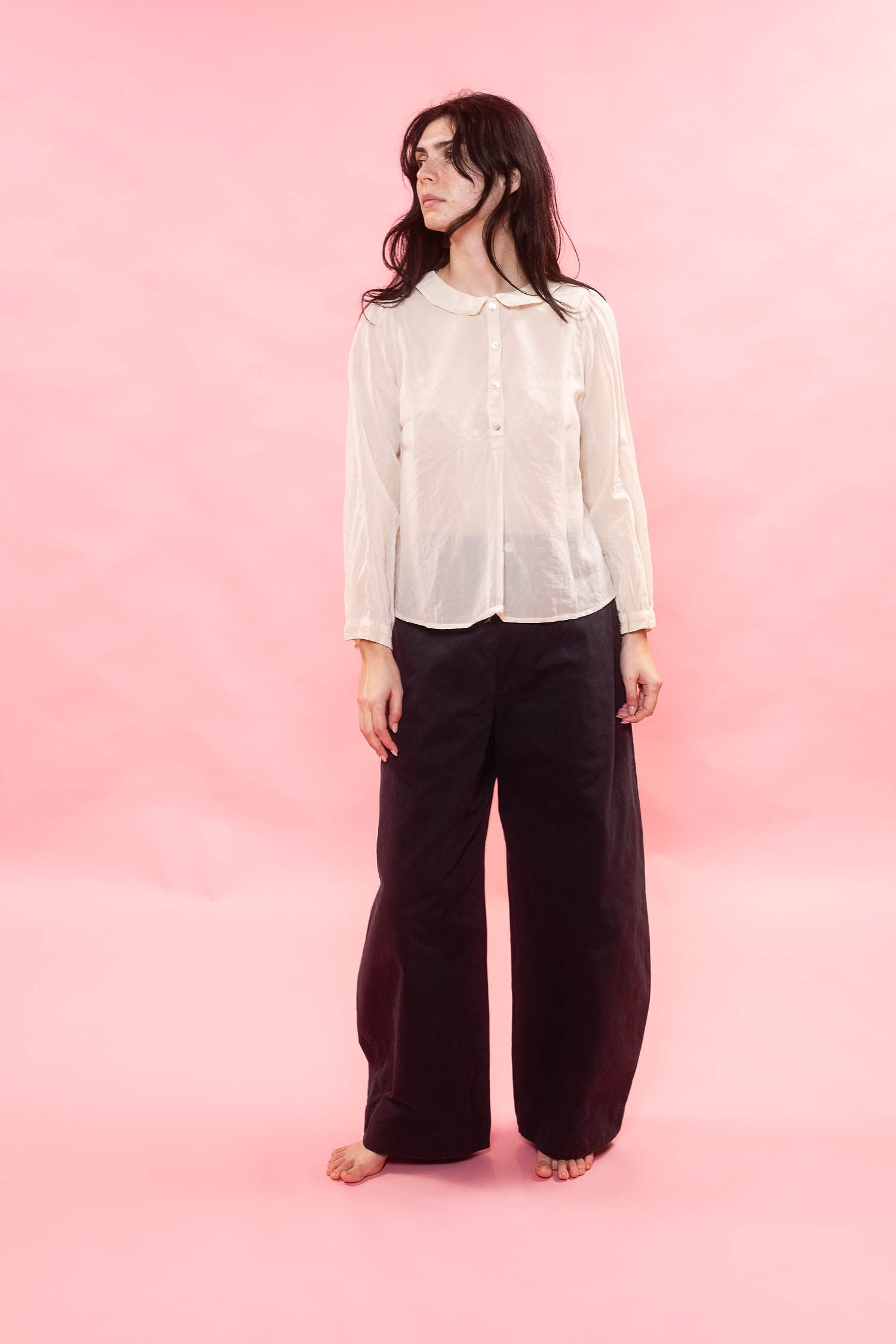 AW26 PNT 1013 tailored wide leg pants italian cotton twill